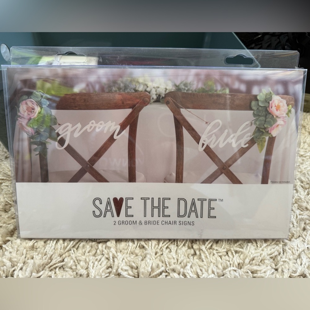 🖤 Bride and Groom Chair Signs NWT
